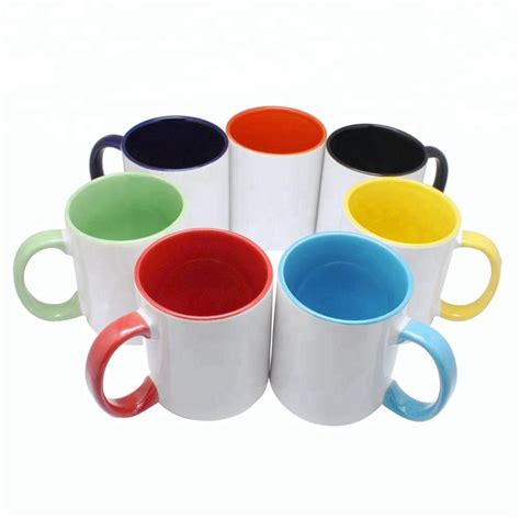 Sublimation Mugs 11oz Inner Handle Color T Box Heat Press Designable