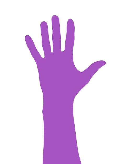Premium Photo Purple Hand On White Background Isolated Paint