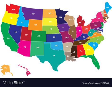 Usa Map States Color Names Projectrock Photos