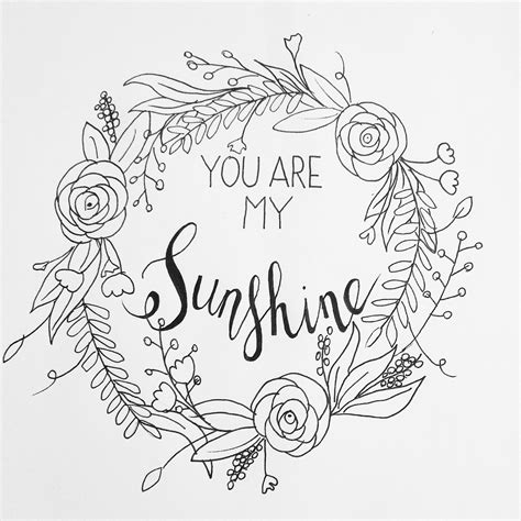You Are My Sunshine Word Coloring Page Printable Gambaran