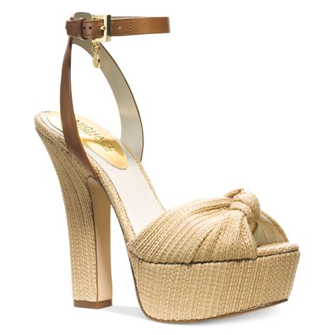 Pleaser 5 inch single sole sandals in red are made in size: Lyst - Michael Kors Michael Benji Ankle Strap Platform ...