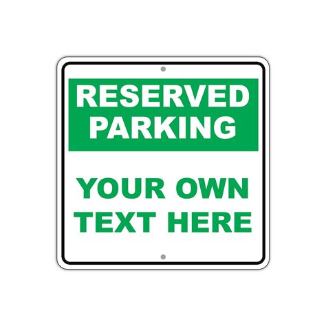 Reserved Parking Your Personalized Text Image Here You Chose Color Of
