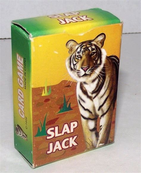 2 cards top faced over. Miniature Slap Jack Card Game Vintage Tiger Sports Crisp Children Decor Playing | Tigers game ...
