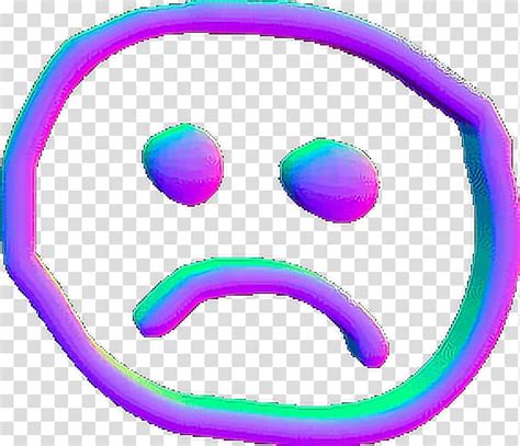 Purple Sad Emoji Graphic Sadness Face Vaporwave Sticker Face