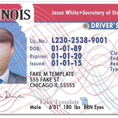 Illinois Drivers License Template Psd Portal Tutorials
