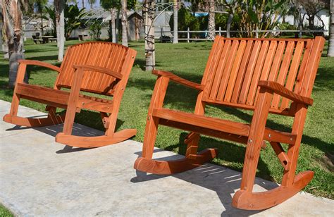 They were very much like the wood patio chair set out in this diy tutorial. Outdoor Wooden Rocking Bench, Custom Redwood Benches