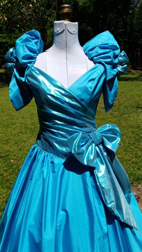 80s prom dress light blue metallic puffy sleeves 80s prom dress dresses 80s prom