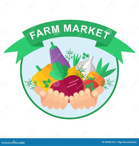 Farm Market Logo Stock Vector Illustration Of Landscape 90989196