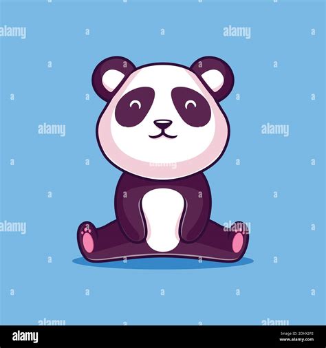 Cute Panda Sitting Cartoon Illustration Stock Vector Image And Art Alamy