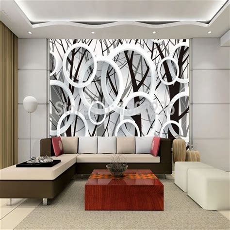 Beibehang 3d Circular Mural Branches Silhouette Stylish Simplicity 3d
