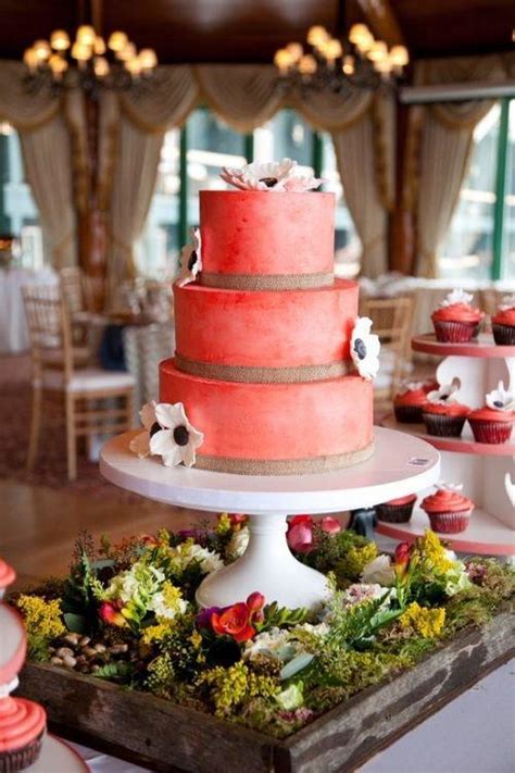 Wedding Cupcakes Coral With Flowers 2049081 Weddbook
