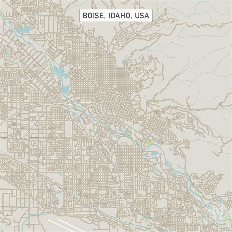 Boise Idaho Us City Street Map Digital Art By Frank Ramspott Fine Art