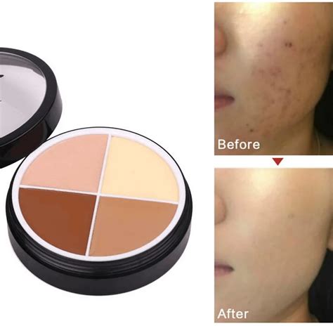 4 Shading Color Face Concealer Primer Cream Contour Palette Kit Make Up