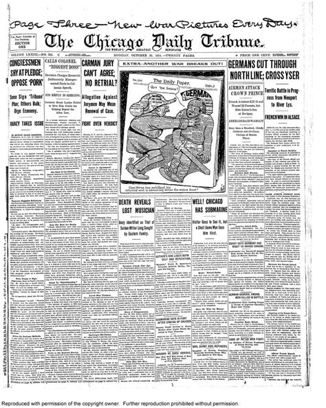 Oct 26 1914 Historical Newspaper Chicago Tribune Newspapers