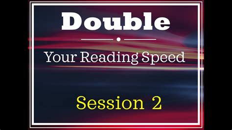 Speed Reading Session 2 Youtube