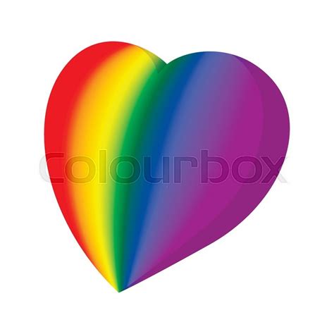 Rainbow Heart Cartoon Icon On A White Stock Vector Colourbox