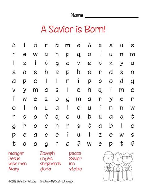 Free Printable Christian Christmas Word Search Puzzles Franklin