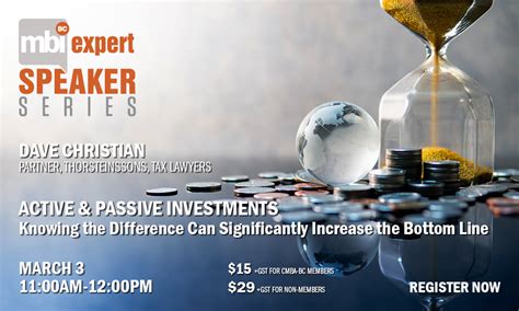 Expert Speaker Series Active And Passive Investments Cmba Bc