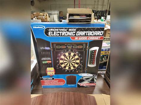 Halex Cricketview Electronic Dartboard In Wood Cabinet Packs Of