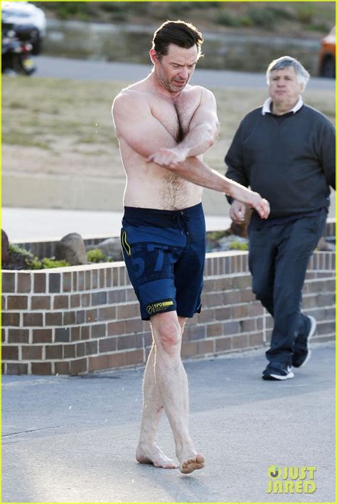 Hugh Jackman Showers Off His Shirtless Body After His Beach Workout Photo 4119636 Hugh