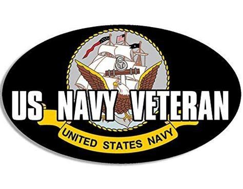 Magnet 3×5 Inch Oval Us Navy Veteran Sticker Logo Decal Vet Military