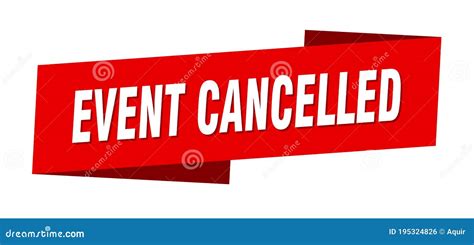 Event Cancelled Banner Template Ribbon Label Sign Sticker Stock