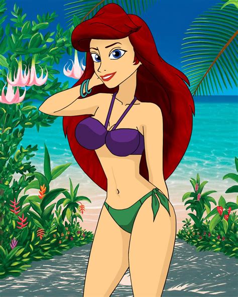 Ariel In A Bikini By Carlshocker On Deviantart Disney Princess Art Female Cartoon Characters