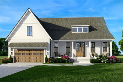New American Farmhouse Plan With Main Level Master 500074vv
