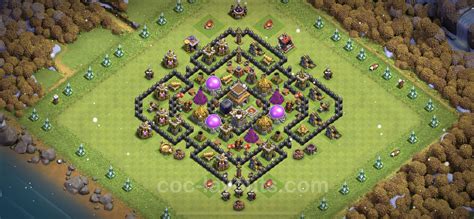 Best Anti 2 Stars Base Th8 With Link Hybrid Town Hall Level 8 Base