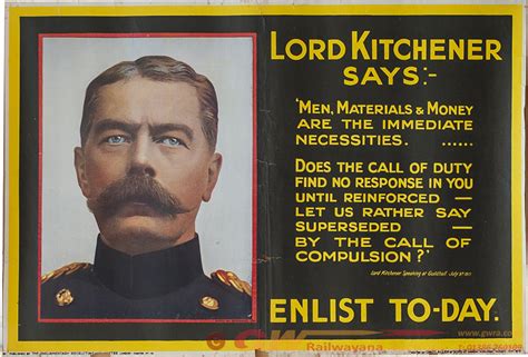 Ww1 Poster Lord Kitchener Says Enlist To Day With Posters