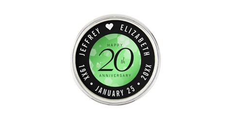 Elegant 20th Emerald Wedding Anniversary Lapel Pin Zazzle