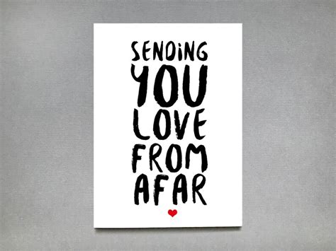 Sending You Love From Afar Card Send Direct To Recipient Etsy