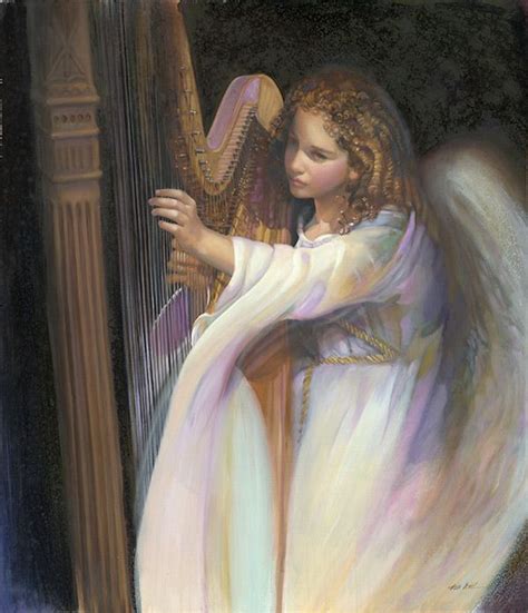Angel With Harp Nancy Noel Angel Painting Noel