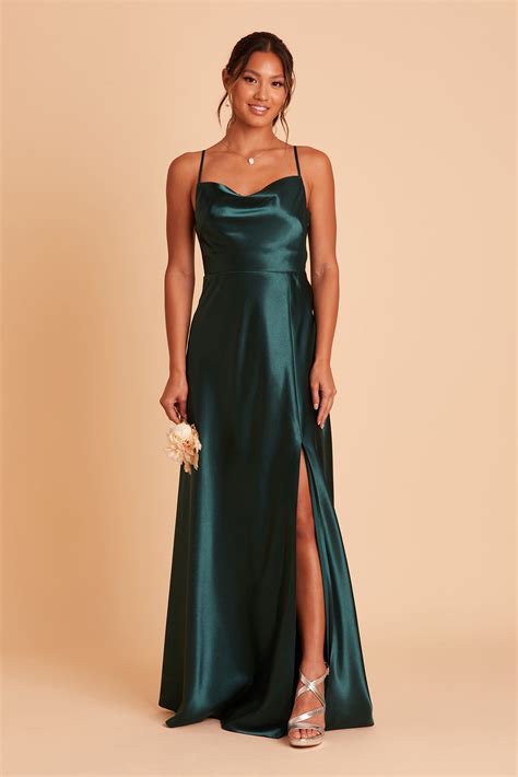 Emerald Green Satin Dress Satin Maxi Dress Cowl Neck Dress Lulus Ph
