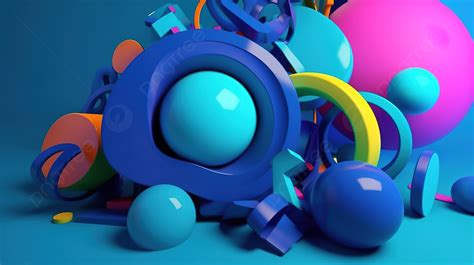 Colorful Objects And 3d Objects Scattered Around Background 3d Render