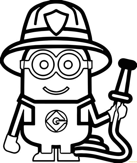Minions Fireman Coloring Pages Cartoons Coloring Pages Coloring