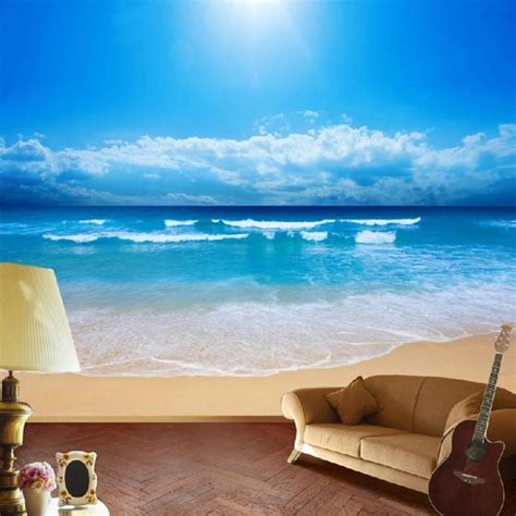 Customized Size 3d Beach Seaview Ocean Sky Scenery Photo