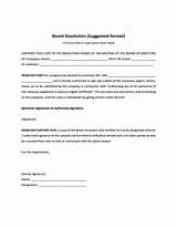 Board Meeting Resolution Format