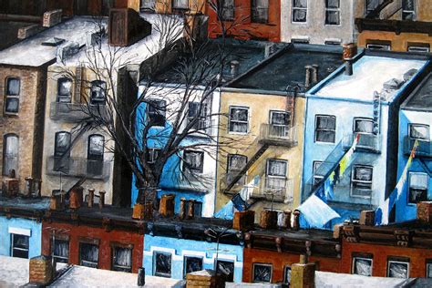 Brooklyn Rooftops Painting By Leonardo Ruggieri Pixels