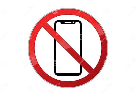 No Phone Sign Banner Mobile Phone Prohibited Stock Vector