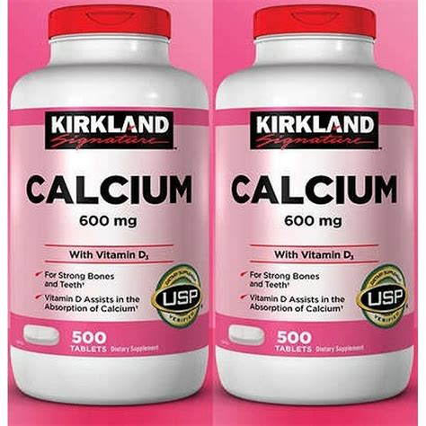 2 Pack Ks Calcium 600 Mg With Vitamin D3 500 Tablets 2 Pack