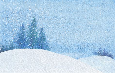 Watercolor Of Winter Trees In Snow Painting By Ewa Hearfield
