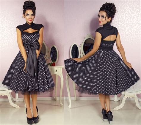 50er Jahre Pin Up Vintage Rockabilly Kleid Tanzkleid Petticoat Rock