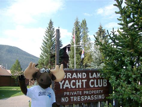 Bruce The Grand Lake Moose In Front Of The Grand Lake Yacht Club