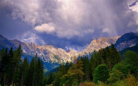 Download Wallpaper 3840x2400 Mountains Trees Clouds Mountain