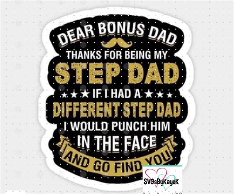 Dear Step Dad Bonus Dad Fathers Day Svg Digital Cut File Etsy