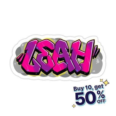 Leah Graffiti Name Sticker For Sale By Namegraffiti Graffiti Names Graffiti Writing Name