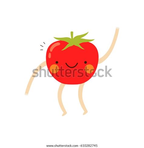 Illustration Cute Baby Tomato On White Stock Vector Royalty Free