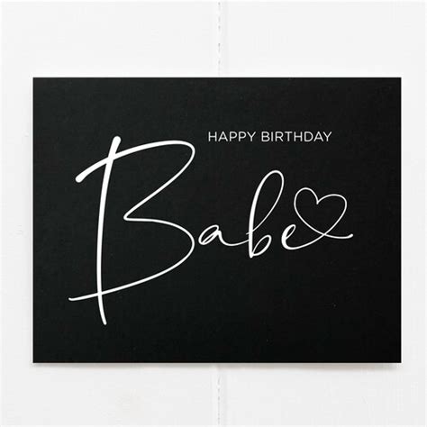 Happy Birthday Babe Printable Birthday Card Card For Him Etsy Canada