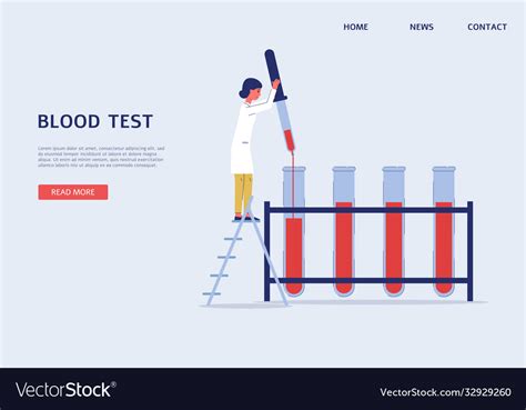 Blood Test Laboratory Web Banner With Doctor Vector Image